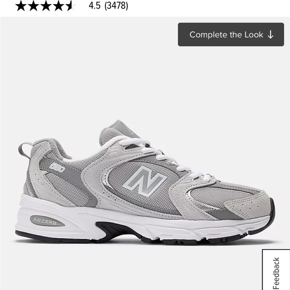 New Balance Light Gray Athletic Shoes - Picture 2 of 5